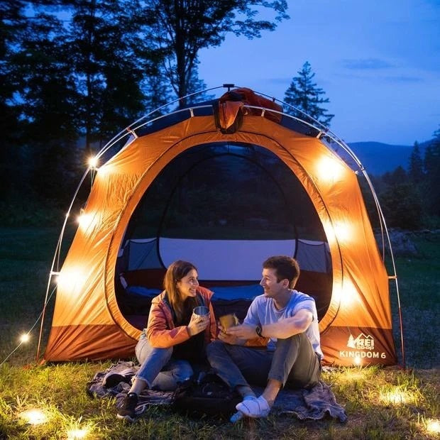 Decoratiune solara pentru camping cu 20 de leduri in serie