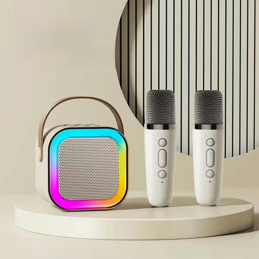 Boxa de karaoke cu microfon wireless, difuzor portabil cu lumina RGB LED