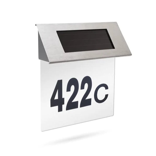 Numar de casa LED, incarcare solara