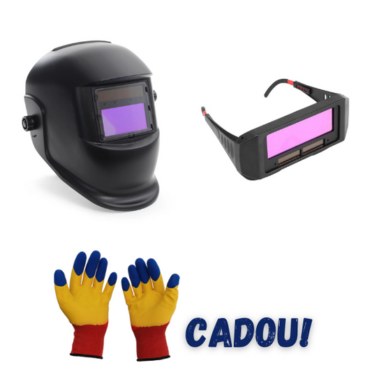 Pachet pentru sudura: Masca Sudura Automata cu Cristale care intuneca + Ochelari protectie sudura cu display LCD cristale lichide auto-intunecare + Manusi de protectie CADOU