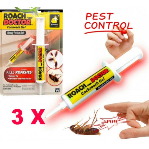 Set 3 X Insecticid impotriva gandacilor de bucatarie, foarte puternic si eficient, cu seringa dozatoare