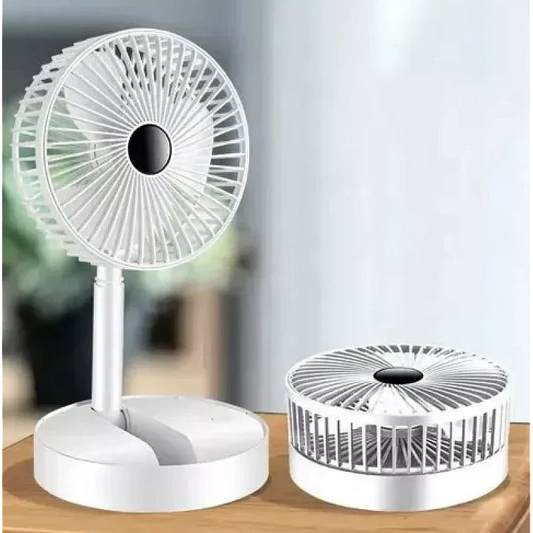 Ventilator portabil de masa cu incarcare prin USB cu 3 Trepte de viteza Alb