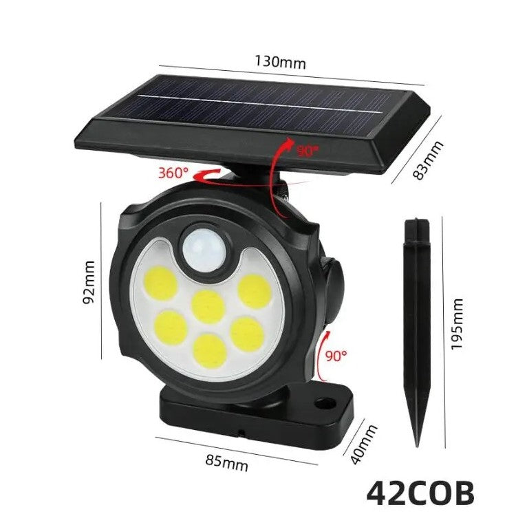 Lampa solara 48 LED COB cu senzor de miscare si lumina