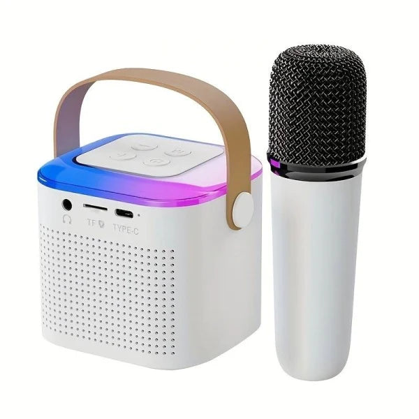 Boxa LED portabila cu microfon karaoke, putere 6W, sunet stereo 3D