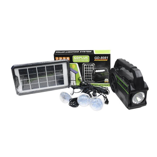 Kit panou solar cu 3 becuri si lanterna GD-8081