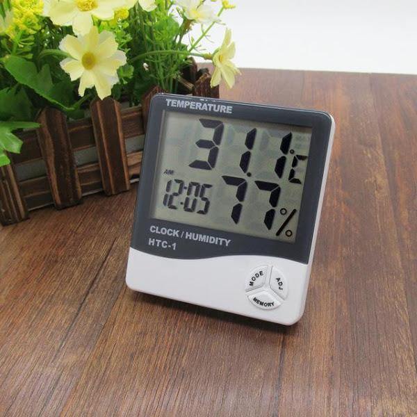 Termohigrometru digital 3 in 1 cu ceas, alarma, calendar - senzor de umiditate