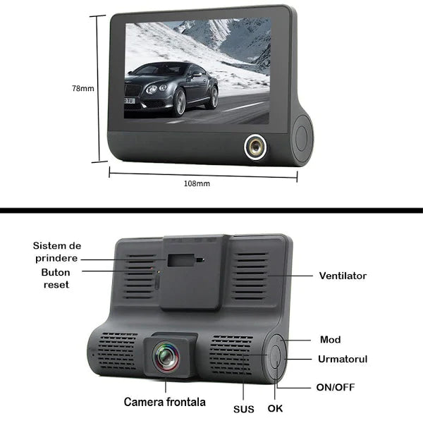 Camera auto 3 in 1 Full HD 1080p, 5 mpx, Unghi 170 grade, Model SMT609